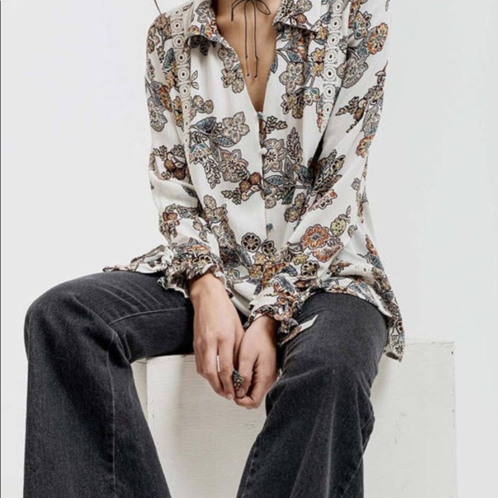 Anthro Blu Pepper Button Down Blouse NWT - Picture 3 of 7